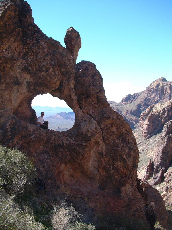 Jeff chills in a beautiful arch overlooking the valley below.