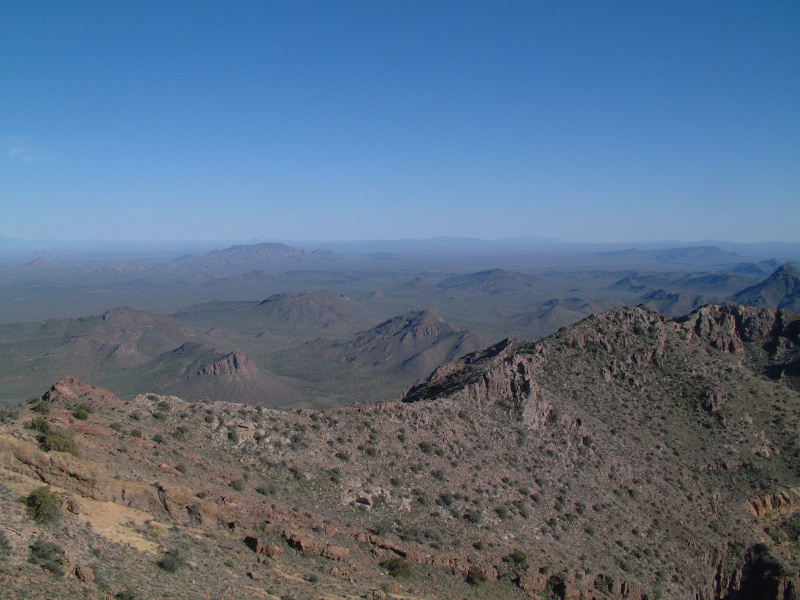 The view looking SE from the top of Mount Ajo.