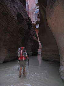 Steve hiking in Paria Canyon.