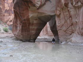 Brian at Slide Rock Arch in Paria Canyon.