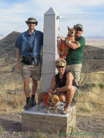 Brian, Andrea and Jerry at the United States boundary marker at the beginning of the Arizona Trail.