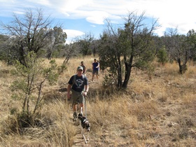 Jerry, Cheetah. Raqie; amd Shaun hiking on AZT Passage 2.