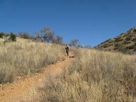 Andrea hiking along AZT Passage 3.