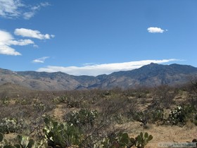 Looking east at Rincon Peak while hiking the Arizona Trail, Passage 8