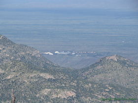 Biosphere II can be seen way down below the AZT.