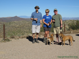 Brian, Cheetah and Jerry enjoying a cold one at the end of Arizona Trail Passage 13.
