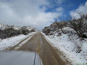 The road to the Tiger Mine Trailhead after a snow storm.