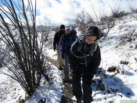 Shaun, Raquel and Andrea hiking AZT Passage 14.