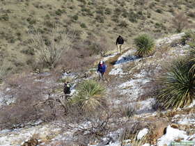 Cheetah, Raquel and Shaun hiking along AZT Passage 14.