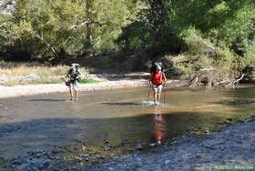 Brian J. and Brad crossing Aravaipa Creek.