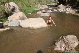 Mindy going for a 'swim' in Aravaipa Creek.