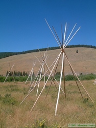 The Nez Perce camp at the Big Horn River.
