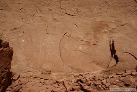 Petroglyphs at an un-named ruin in Grand Gulch.