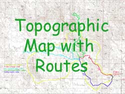 USGS Topographic map of the area we explored with our routes.