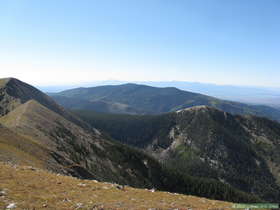 View from East Pecos Baldy Peak in the Sangre de Cristo Mountains.