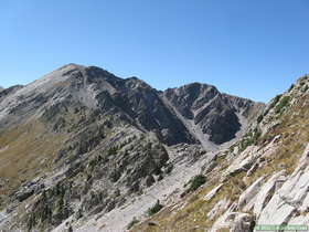 The saddle between North Truchas Peak and the rest of the Truchas Peaks.