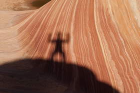 My shadow at The Wave in Coyote Buttes North.