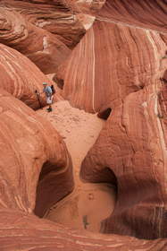Chuck exploring a canyon in Coyote Buttes North.