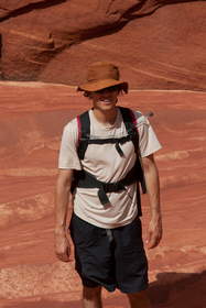 Steve shows off his Coyote Buttes North camoflauge hat.