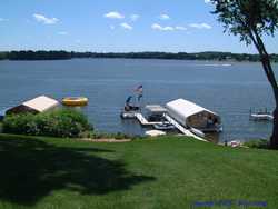 The view of Lake Minnetonka from my cousin's place.