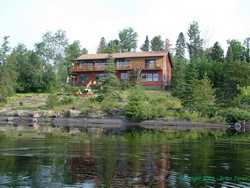 Moosehorn Lodge as we paddled by it on our morning shakedown run.