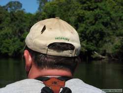 A butterfly on Chuck's Nature Conservancy cap.