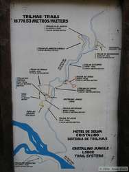 A map of the trails near Rio Cristalino Jungle Lodge.