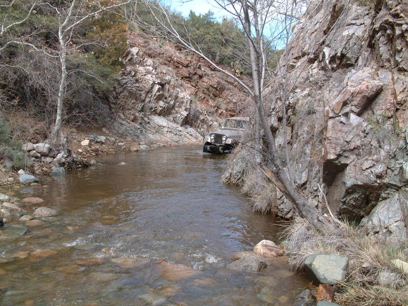 Winch dives in to the deepest crossing we encountered