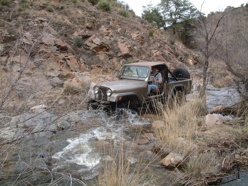 Winch is still a little wet behind the tires.