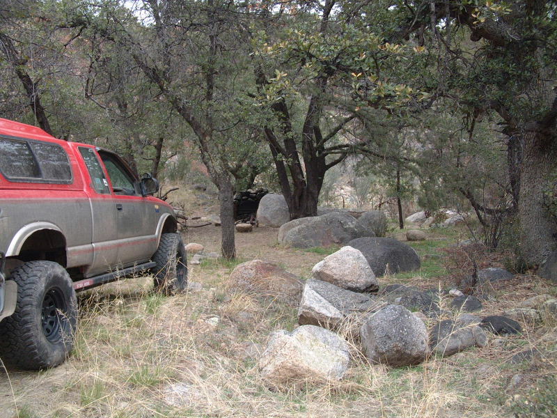 Ah!  Camp!  This was an awesome camp site, about 9.7 miles in near a hiking trail.  We could hear the Canada del Oro babbling down the canyon nearby.