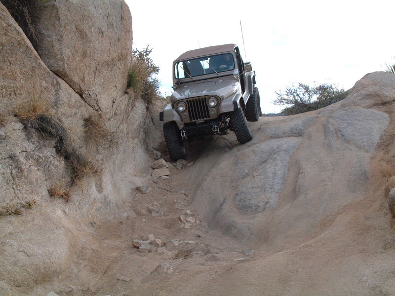 Day 2:  Kyle starts down an off-camber descent that nearly puts him into the wall.